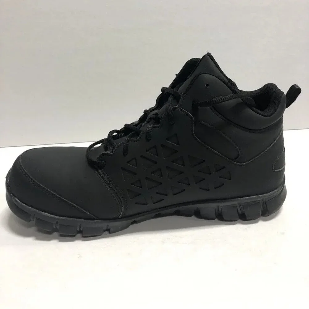 Reebok Men’s Sublite Cushion, Black Comp Toe Work Boots, Size 11.5M